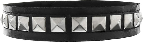 Skeleteen Biker Leather Studded Choker - Gothic Punk Rock N Roll Jewelry Accessories Leather and Metal Collar Costume Necklace...