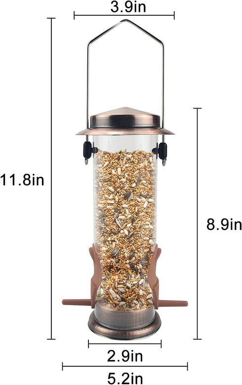 MIXXIDEA Wild Bird Feeders for Outdoors Hanging 2 Pack Stainless Steel Tube Bird Feeder Squirrel Proof, Finch Feeder for Garden Backyard Decoratio...
