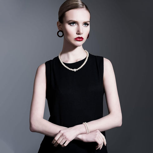 Glenmal 8 Pcs Pearl Jewelry Set for Women Faux Necklaces Earrings Bracelet Jewelry Set Imitation Long Tea Party Pearls Pearl Jewelry for Girls Cos...