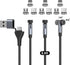 N. NETDOT Magnetic Charging Cable,6in1 Gen12 (6.6ft/3 Pack Black) 18W Fast Charging Magnetic Phone Charger,USB-A and USB-C Magnetic Charger for US...