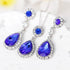 3 PCS Jewelry Set for Women Crystal Pendant Necklace Earring Ring...