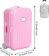 Baby Suitcase Toy Cute Plastic Dolls Travel Suitcase Mini Size Trolley Case Carry On Luggage Simulation Rolling Suitcase Toy()...