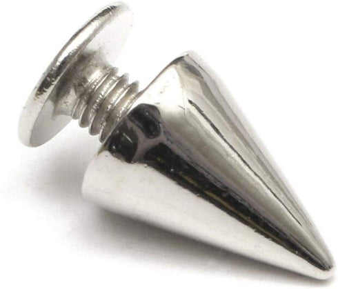 RUBYCA 100 Sets 10MM Silver Color Bullet Cone Spike and Stud Metal Screw Back for DIY Leather-Craft...