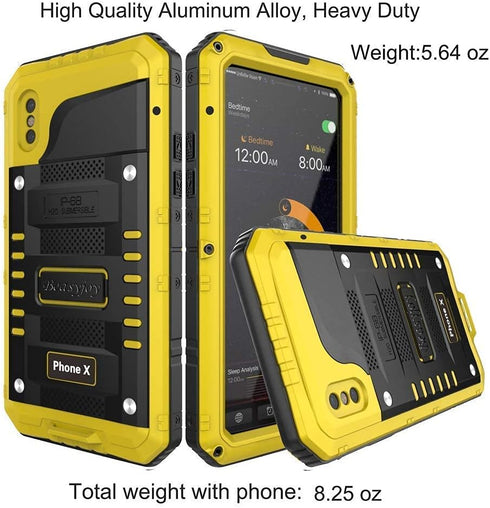 Beasyjoy for iPhone Xs Case iPhone X/10 Metal Case Waterproof Heavy Duty Screen Full Body Protective Shockproof Drop Proof Durable Military Grade ...