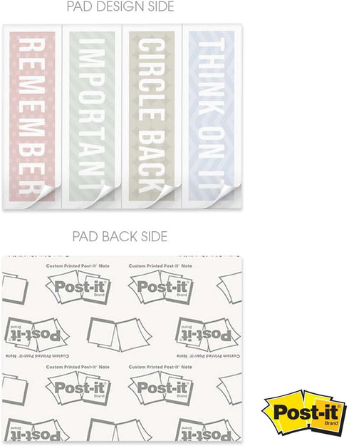Modern Reminder Page Markers / 1" x 2.875" Multiuse Sticky Note Tabs/Pastel Pattern Sticky Pad with 200 Tabs/Made in The USA...