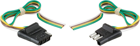 CURT 58304 4-Pin Flat Wiring Harness, 12-Inch Vehicle-Side and Trailer-Side Wires...