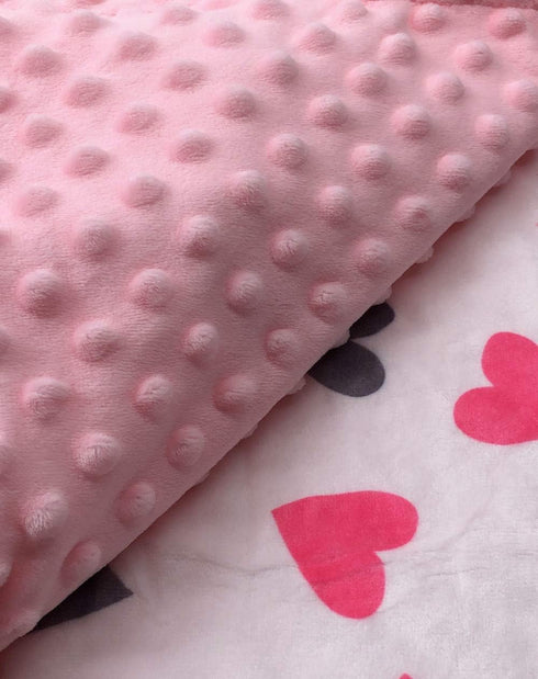 Baby Double Layer Soft Plush Minky Blanket With Dotted Backing for Boys Girls - Toddler Newborn Shower Gift (Peach Hearts, 30 X 40 Inches)...