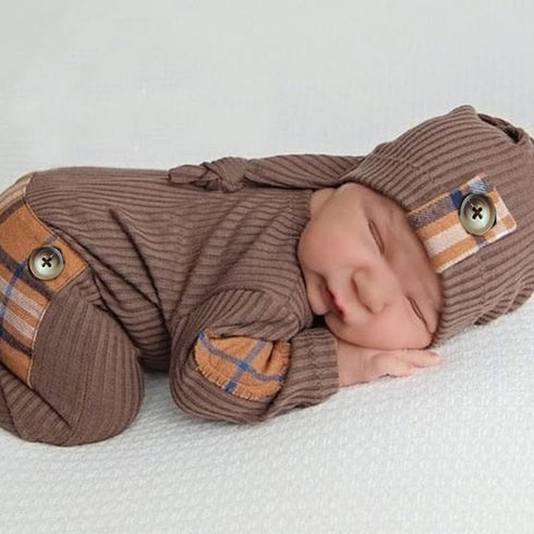 Newborn Photography Props Boys Girls Outfits Infant Photoshoot Romper Suits with Hat Baby Photo Shoot Props Outfits...