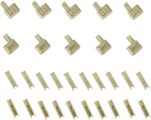 Leekayer 20 Sets #5 Zipper Latch Slider Retainer Metal Insertion Pin Zipper Bottom Stopper Gold...
