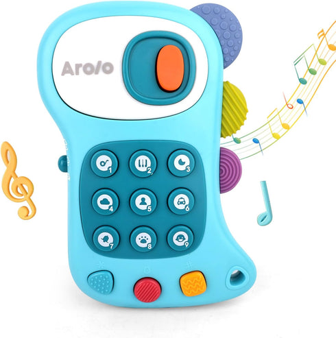 Baby Cell Phone Toys Toddler Play Phone Pretend Phone with Lights Music Kids Mini Phone Soft Teether Birthday Gifts for Infant Toddler 12+ Months ...