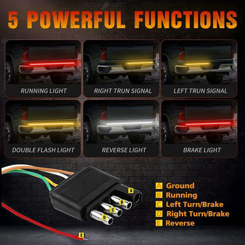 48 Inch Tailgate Light Bar Triple Row Tail Light Bar for Pickup Trailer SUV RV Van Full Function No Drill Install (48 inch)...