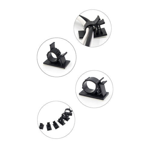 Cable Clips, GLE2016 Self-Adhesive Wire Holder Cable Organizer Cord Management Clamps with Adjustable Backed 20 Pack Black...