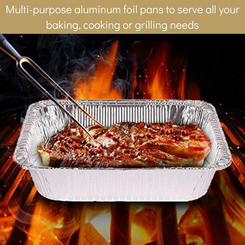 8x8 Foil Pans 8 Inch 40 OZ Square Baking Cake Box with Lids Heavy Duty roasting Disposable Aluminum Foil Tins Portable Food Oven Trays cooking Con...