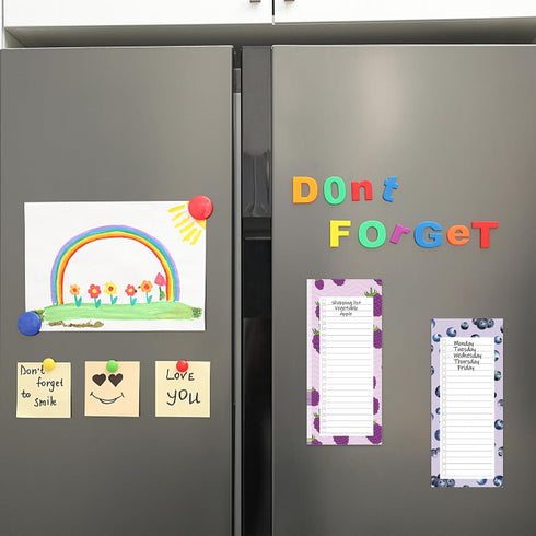 4PCS Magnetic Notepads for Refrigerator, Notepads for Grocery List Shopping List To-Do List Reminders Fruit Design 50 Sheets...