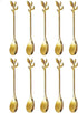 Stainless Steel Leaf Coffee Spoon, SZBAIDEKJ 10 Pcs Creative Tableware Dessert Spoons, Stirring, Mixing, Sugar, Stir, Ice Cream Teaspoon Set...