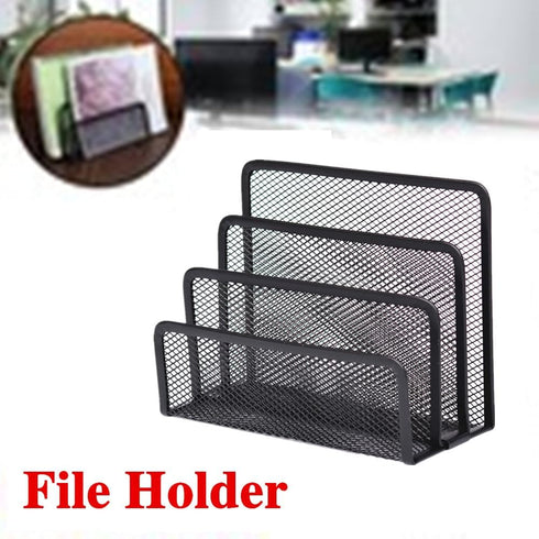 Desk File Holder, 3 Tier Document File Folder Metal Mesh Holder Magazine Organizer for Document/Filing/Folders/Paper for Office & School & Home....