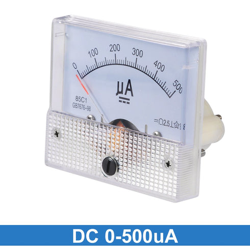 uxcell Analog Current Panel Meter DC 0-500uA 85C1 Ammeter for Circuit Testing Charging Battery Ampere Tester Gauge Pack of 1...