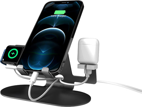 TALK WORKS 3-in-1 Electronics Station Compatible w/ iPhone 15/15 Pro/15 Pro Max, 14/14 Plus/Pro/Pro Max, 13/Mini/Pro/Max, iWatch Series, AirPods, ...