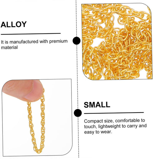 50pcs Adjustable Gold Necklace Golden Dolls Chain Necklace Gold Necklace Prom Miniature Gold Chain Necklace Hip Hop Chain Necklace Toys Princess A...