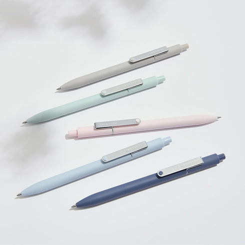 Kaco MIDOT Gel Ink Pens 5 Pieces All Black Ink 0.5mm Fine Point Retractable Soft Touch Grip Aesthetic Cute Colored Pens Office School Supplies Sta...