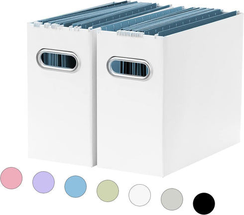 Oterri File Organizer, Small Storage Box, Cardboard File Folder Organizer, Collapsible File Box, Hanging File Organizer for Letter Size, Portable ...