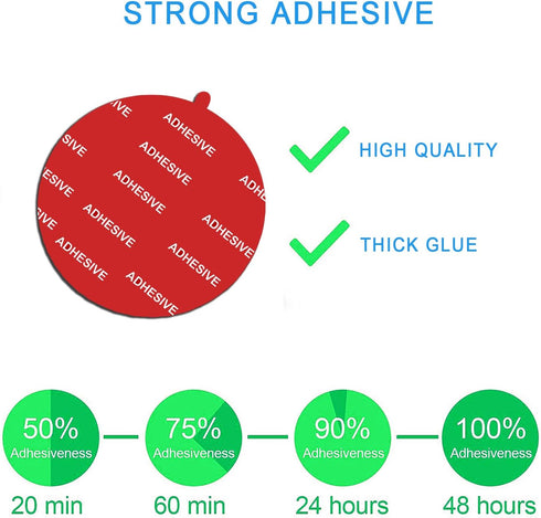 8 Pack 2.76"(70mm) Very High Bond Sticky Adhesive Replacement,Circle Double Sided Pads Gule for Dashboard/Windshield Suction Cup Phone Holder Car ...