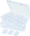 2Pack 24 Grids Craft Organizers and Storage Bead Organizer Tackle Box Organizer with Adjustable Divider, Plastic, Clear...