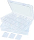 2Pack 24 Grids Craft Organizers and Storage Bead Organizer Tackle Box Organizer with Adjustable Divider, Plastic, Clear...