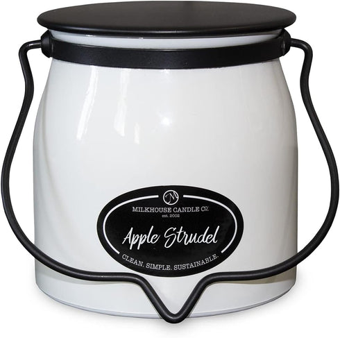 Milkhouse Candle Creamery Scented Soy Candle: Butter Jar Candle, Apple Strudel, 16-Ounce...