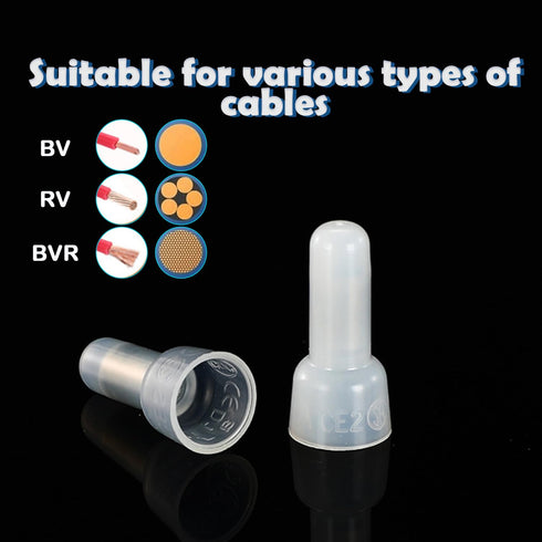 100PCS Closed End Crimp Terminal 22-16AWG Nylon Electrical Caps for Wires Crimp Connectors CE1...