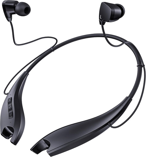 Neckband Bluetooth Headphones, Around The Neck Headphones 24H+ Playtime, Bluetooth Headsets with Call Vibration, Shark Jaw Design Wireless Earbuds...
