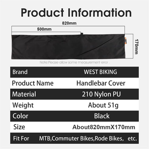 Bike Handlebar Protector Cover,Universal E-Bike Dustproof Waterproof Durable Transport Protection Case Fits Bicycle Straight Handle Bar 32*6.7in...