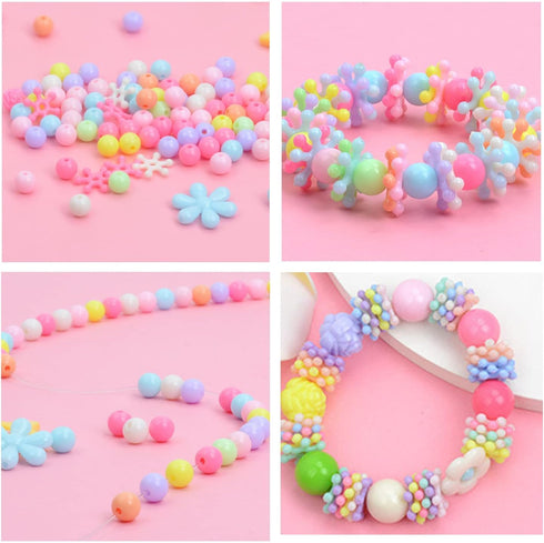 Jewelry Making kit Beads for Bracelets Making kit for Girls. 500+ Pieces Variety Shapes and Colors Perfect Toys for Girls Kids Age 4-6-8-10-12...