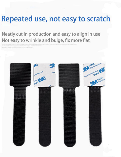 20Pcs 3M Adhesive Wire Organizer Cord Organizers Adjustable Hook and Loop Cable Clips Adjustable Cable Ties Cord Wrappers Keeper Cord Holder Strap...