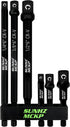 SUNHZMCKP 6-Piece Impact Grade Socket Adapter Set, 3" & 6" Extension Bit with Holder, 1/4-Inch Hex Shank Extension To 1/4", 3/8" and 1/2" Drive, A...