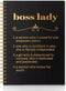 Boss Lady Black Golden Hardcover 160 Pages Spiral Notebooks, Appreciation Gift, Thank You Boss Gift, Retirement Going Away Gift for Women Boss Men...