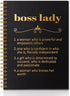 Boss Lady Black Golden Hardcover 160 Pages Spiral Notebooks, Appreciation Gift, Thank You Boss Gift, Retirement Going Away Gift for Women Boss Men...