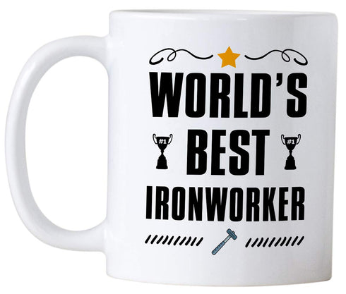 Ironworker Gifts. World's Best Iron Worker 11 Ounce Coffee Mug. Cup Gift Idea for Co-Worker....