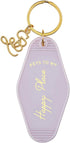 Santa Barbara Design Studio Keychain Lili + Delilah Small Gifts Vintage Motel Key Tag Key Ring, 3.5" Long, Happy Place (Lavender)...