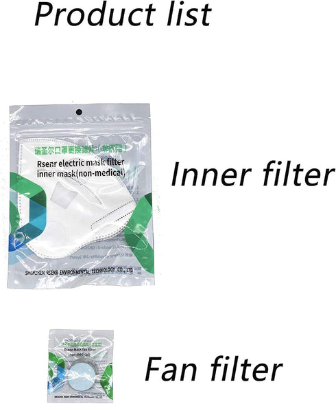 Original Rsenr R11 Electric Wearable Air Purifier Fan Filter*5, Inner White Filter*1...