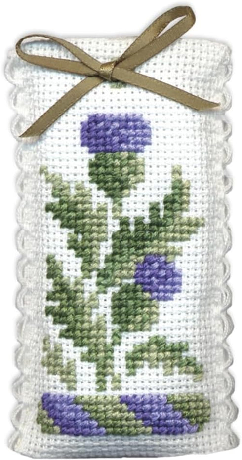 Textile Heritage Lavender Sachet Counted Cross Stitch Kit - Victorian Thistles...