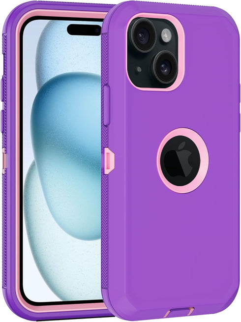 for iPhone 15 Plus Case, with Built in Screen Protector Heavy Duty Drop Protection, Full Body Rugged Shockproof Dust Proof Protective Phone Cover ...