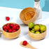 Natural Bamboo Bowls Pack of 3, Japanese Style Bowls, Household Healthy and Environmentally Friendly Salad Bowls, Soup Bowls, Ramen Bowls, Fruit B...