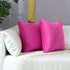 mixeoo Comfy Hot Pink Throw Pillow Covers Decorative Square Solid Thick Velvet Super Soft Cushion Cases Home Decor for Sofa Couch Living Room Chai...
