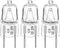 GE Microwave Replacements, 20W Halogen Lamp Bulb Replaces WB25X10019,Pack of 3...