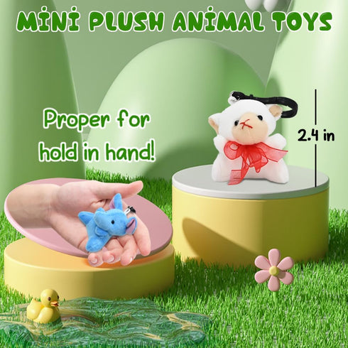 24PCS Mini Animal Plush Toys Party Favors, Small Mini Plush Stuffed Animals Toys Keychain Stuffed Animals for Kids Birthday, Valentine Exchage Gif...