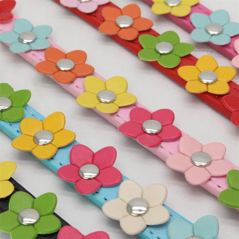 Flower Dog Collars for Small Dogs, Fancy Pretty Colorful Floral Cute Girl Puppy Collar for Xs Small Breed Pet Female Dogs Tiny Cats, Hot Pink Xsma...