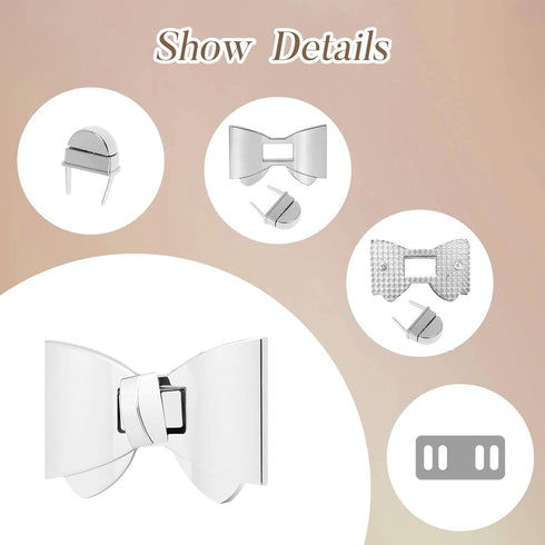 TXIN 5 Pieces Bowknot Turn lock Clasp Hardware Purse Twist Turn Locks Purse Bag Closure Clasp for DIY Purse Handbag Making Accessories,3 Colors...