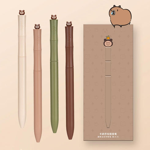 4 Pcs Cute Gel Pens Cute Capybara Black Ink Pens 0.5mm Fine Point Smooth Writing Pens Office School Supplies Women Girls Boys Men (4Pcs Capybara)...
