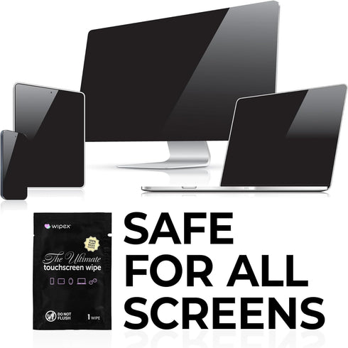 Wipex Car Screen Wipes for Electronics - 24 Individual Car Screen Cleaner Wipes - Plant-Based Touchscreen Cleaner Cloth for Dashboard Panels, Mobi...